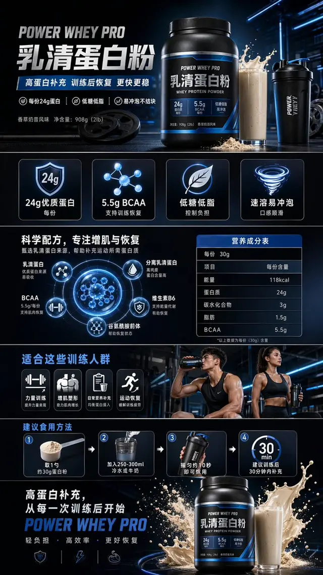 健身蛋白粉电商详情页