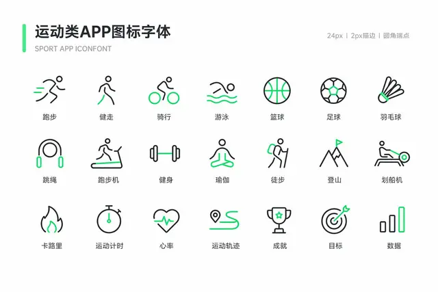 运动健身图标字体设计
