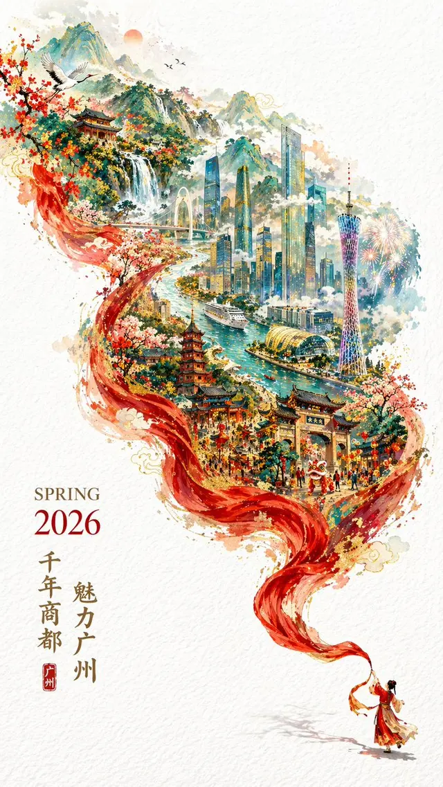 红绸舞动千年商都广州
