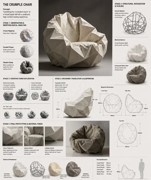 Crumple Chair 概念沙发研发板